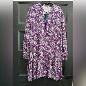 NWT Crown & Ivy Petit floral Cottage Core Tiered Dress with pockets PL